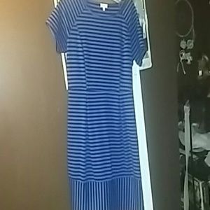 Blue black striped dress